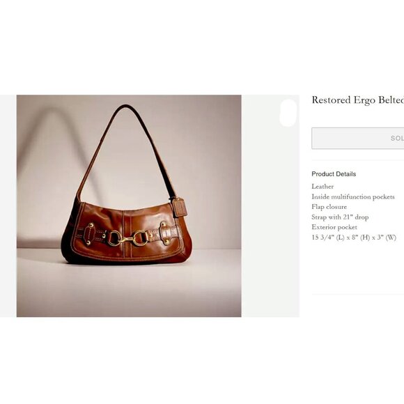 COACH Vintage Rare Ergo Flap Shoulder bag in ivory - Picture 13 of 13